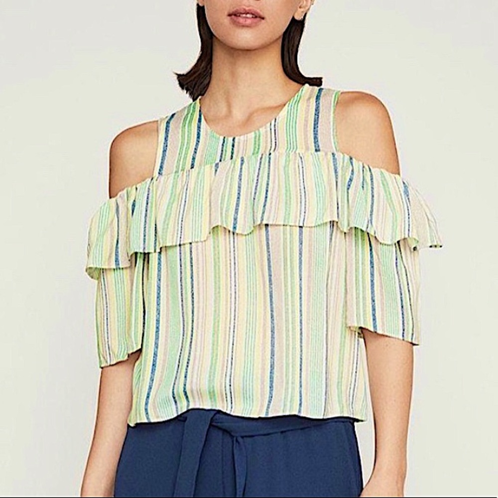 BCBG Cold shoulder striped top